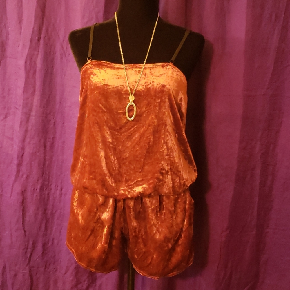 Rachel Roy crushed velvet romper LG